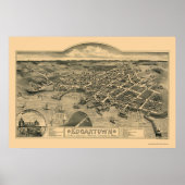 Edgartown, MA Panoramic Map - 1886 Poster (Voorkant)