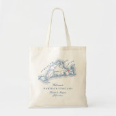 Edgartown MA Trouwfavorietje Navy Blauwe Welkom Tote Bag (Voorkant)