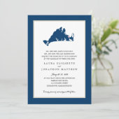 EDGARTOWN Marthas Vineyard Blue Map | Weddenschap Kaart (Staand voorkant)