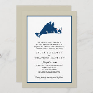 EDGARTOWN Marthas Vineyard Blue Map   Weddenschap Kaart