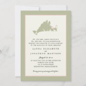 EDGARTOWN Marthas Vineyard Pink Map Wedding Kaart (Voorkant)