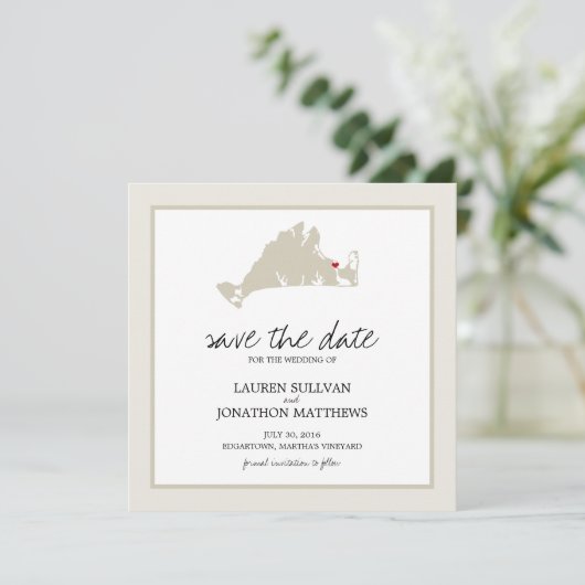 Edgartown Martha's Vineyard Wedding Save the Date (Staand voorkant)