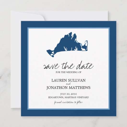 Edgartown Martha's Vineyard Wedding Save the Date (Voorkant)