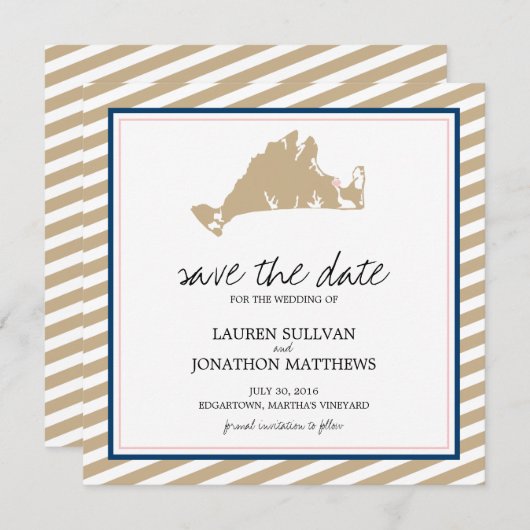 Edgartown Martha's Vineyard Wedding Save the Date (Voorkant / Achterkant)