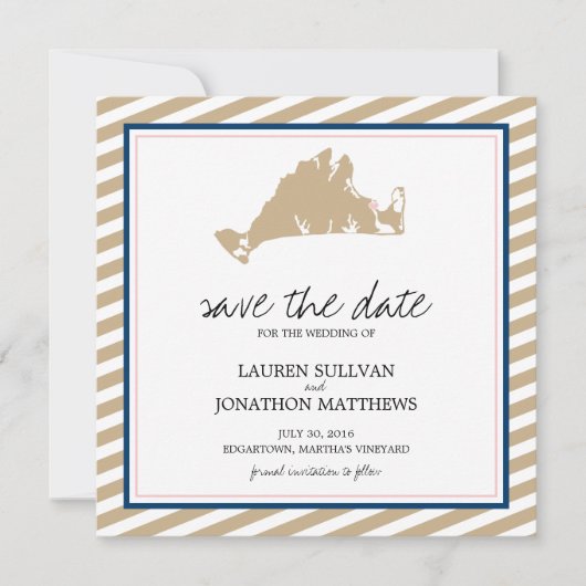 Edgartown Martha's Vineyard Wedding Save the Date (Voorkant)