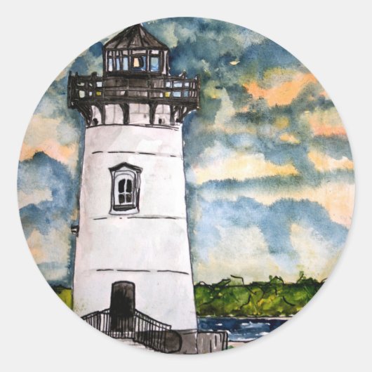Edgartown Vuurtoren Marthas Vineyard Sticker (Voorkant)