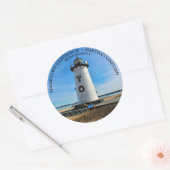 Edgartown Vuurtoren, Massachusetts Ronde Sticker (Envelop)