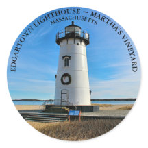 Edgartown Vuurtoren, Massachusetts Ronde Sticker