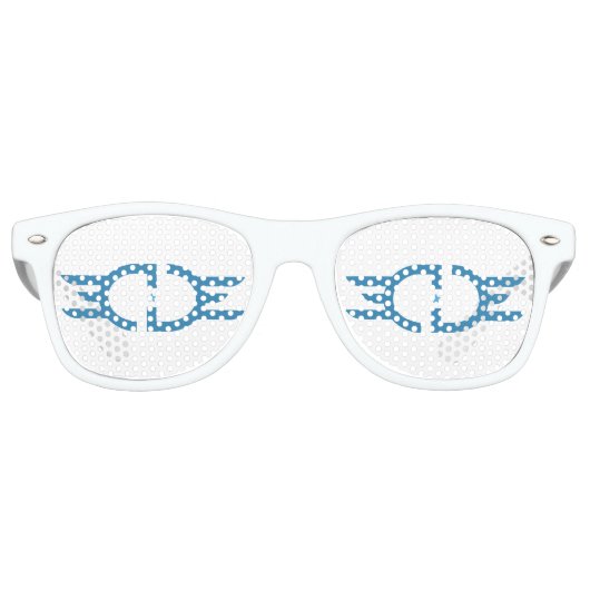 EDGE Blue Party Shades Retro Zonnebril (Voorkant)
