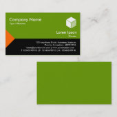 Edge-driehoek III - Oranje, zwart met Avocado Visitekaartje (Voorkant / Achterkant)