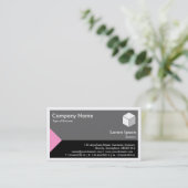 Edge-driehoek - Roze, zwart en grijs Visitekaartje (Staand voorkant)