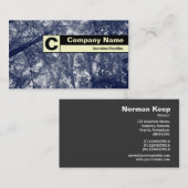 Edge-gelabeld monogram - Blauwe herfst Visitekaartje (Voorkant / Achterkant)