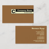 Edge gelabeld monogram - bruin 996633 visitekaartje (Voorkant / Achterkant)