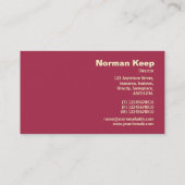 Edge gelabeld monogram - Crimson in reliëfdruk Tex Visitekaartje (Achterkant)