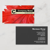 Edge-gelabeld monogram - Japans leder Visitekaartje (Voorkant / Achterkant)