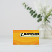 Edge-gelabeld monogram - Oranje crème Visitekaartje (Staand voorkant)