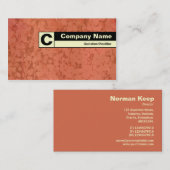 Edge gelabeld Monogram - Terracotta Fossielen Visitekaartje (Voorkant / Achterkant)