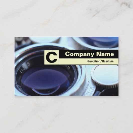 Edge-gelabeld monogram -  TLR-camera Visitekaartje (Voorkant)