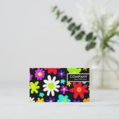 Edge-Label - Cartoon Flowers Visitekaartje (Staand voorkant)