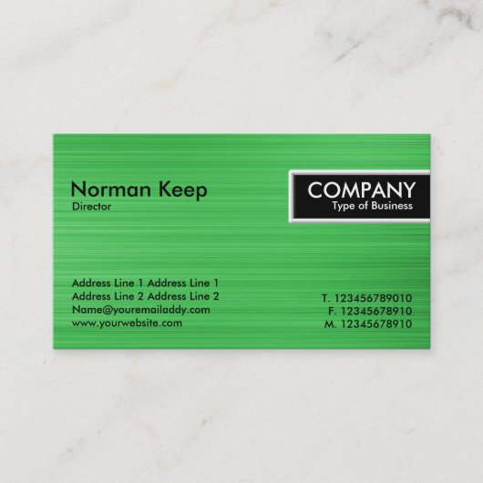 Edge-Label - geborstelde groene structuur Visitekaartje (Voorkant)