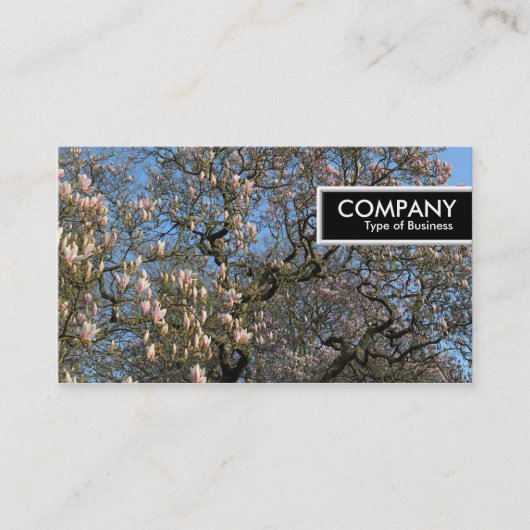 Edge-Label - Magnolia Trees in bloesem Visitekaartje (Voorkant)