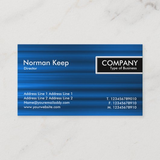 Edge-Label - Penseelblauwe structuur Visitekaartje (Voorkant)