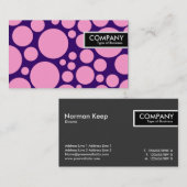 Edge-Label - Poettering - Roze op donker Violet Visitekaartje (Voorkant / Achterkant)