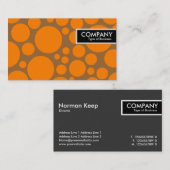 Edge-Label - Poettering - Sinaasappel op bruin Visitekaartje (Voorkant / Achterkant)