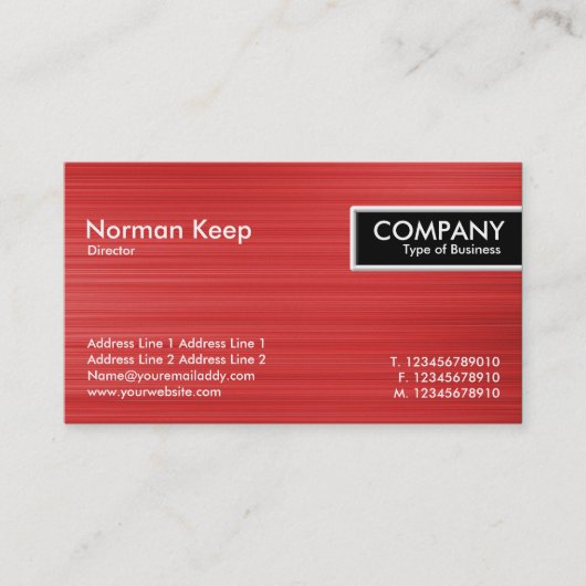 Edge-Label - Rode penseelstructuur Visitekaartje (Voorkant)