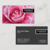 Edge-Label - Roze Camelia Visitekaartje (Voorkant / Achterkant)