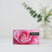 Edge-Label - Roze Camelia Visitekaartje (Staand voorkant)