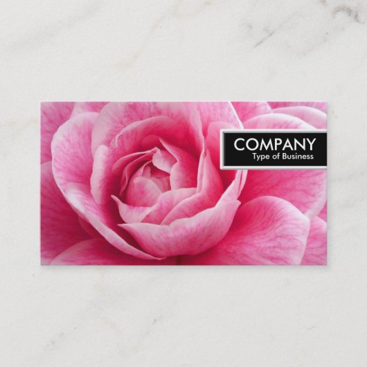 Edge-Label - Roze Camelia Visitekaartje (Voorkant)
