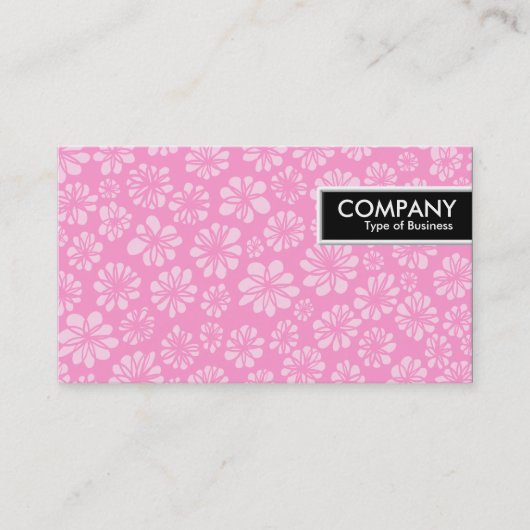 Edge-Label - Roze Floral Visitekaartje (Voorkant)