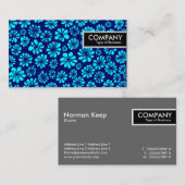 Edge-Label - Shades of Blue Floral Visitekaartje (Voorkant / Achterkant)