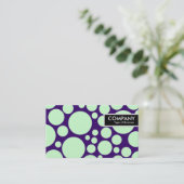 Edge-Label - Spotty - Bleek groen op donker Violet Visitekaartje (Staand voorkant)