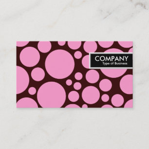 Edge-Label - Spotty - Roze op donkerbruin Visitekaartje