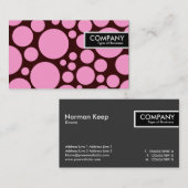 Edge-Label - Spotty - Roze op donkerbruin Visitekaartje (Voorkant / Achterkant)