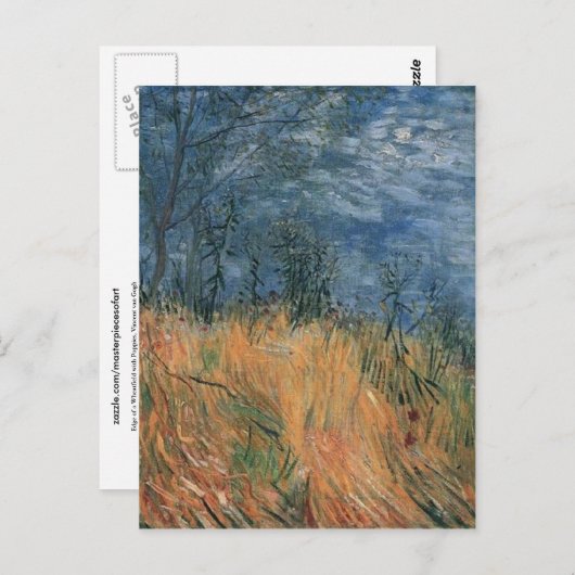 Edge of Wheatfield met Poppies Van Gogh Fine Art Briefkaart (Voorkant / Achterkant)