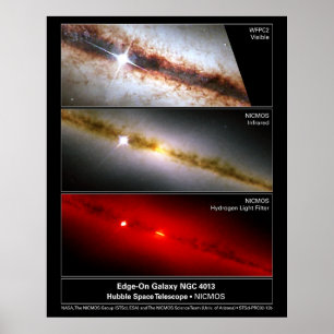 Edge-on Galaxy NGC 4013 Hubble Telescope Poster