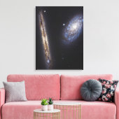 Edge-On Galaxy NGC 4302 & gekantelde Galaxy NGC 42 Canvas Afdruk (Insitu (Woonkamer))