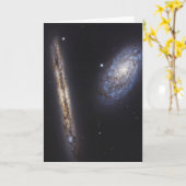 Edge-On Galaxy NGC 4302 & gekantelde Galaxy NGC 42 Kaart (Gele Bloem)