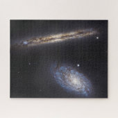 Edge-On Galaxy NGC 4302 & gekantelde Galaxy NGC 42 Legpuzzel (Horizontaal)