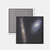Edge-On Galaxy NGC 4302 & gekantelde Galaxy NGC 42 Magneet (Voorkant / Achterkant)
