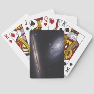 Edge-On Galaxy NGC 4302 & gekantelde Galaxy NGC 42 Pokerkaarten
