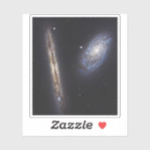 Edge-On Galaxy NGC 4302 & gekantelde Galaxy NGC 42 Sticker (Vel)