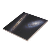 Edge-On Galaxy NGC 4302 & gekantelde Galaxy NGC 42 Tegeltje (Zijkant)