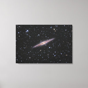 Edge-on uitzicht van de Spiral Galaxy (NGC 891) in Canvas Afdruk
