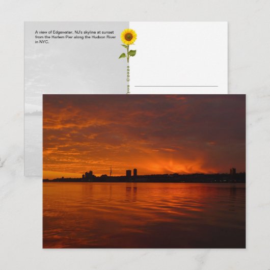 Edgewater, NJ Silhouette - H ansichtkaart Briefkaart (Voorkant / Achterkant)