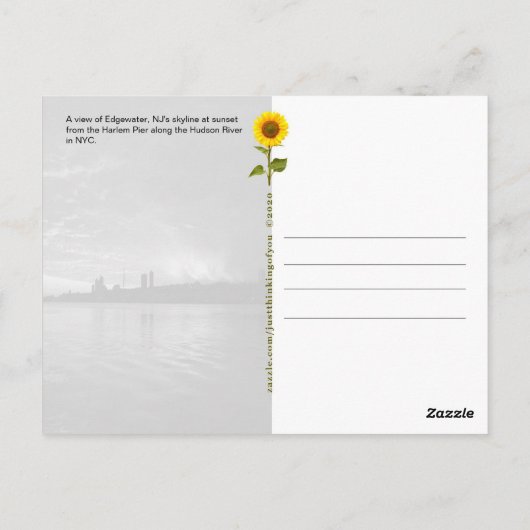 Edgewater, NJ Skyline - H briefkaart (Achterkant)