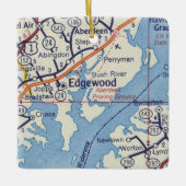 Edgewood MD Vintage Map Keramisch Ornament (Voorkant)